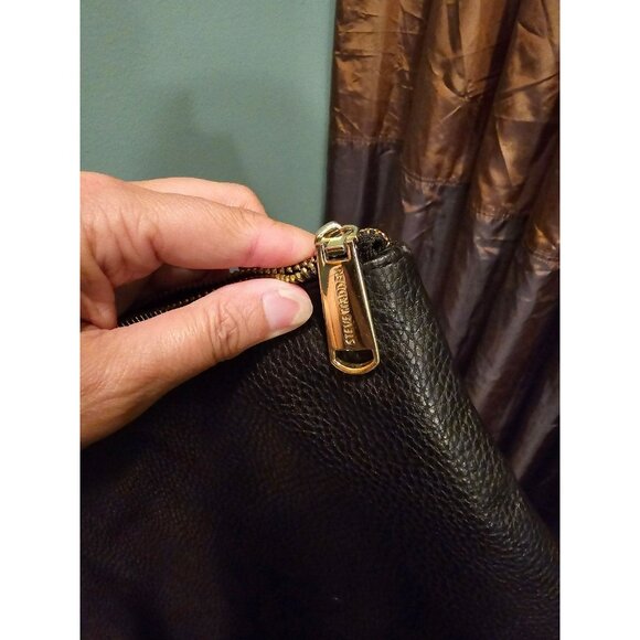 Steve Madden wristlet make-up makeup day bag black clutch logo inside - Picture 2 of 5